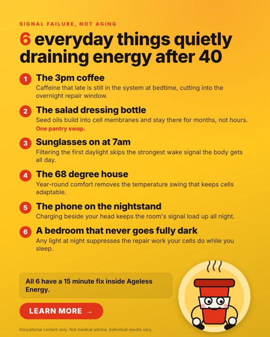 Ageless Energy ad 1: 6 everyday things quietly draining energy after 40